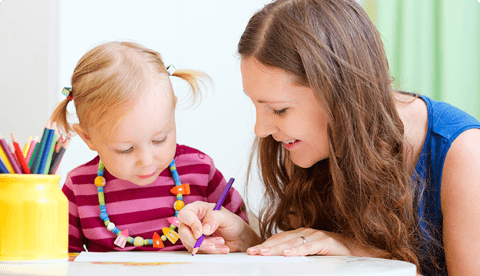 identity verification news mom helping daughter learn to color