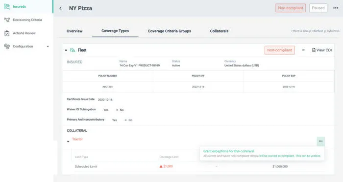insured compliance score