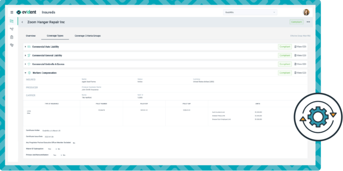Screenshot of Evident's automation abilities