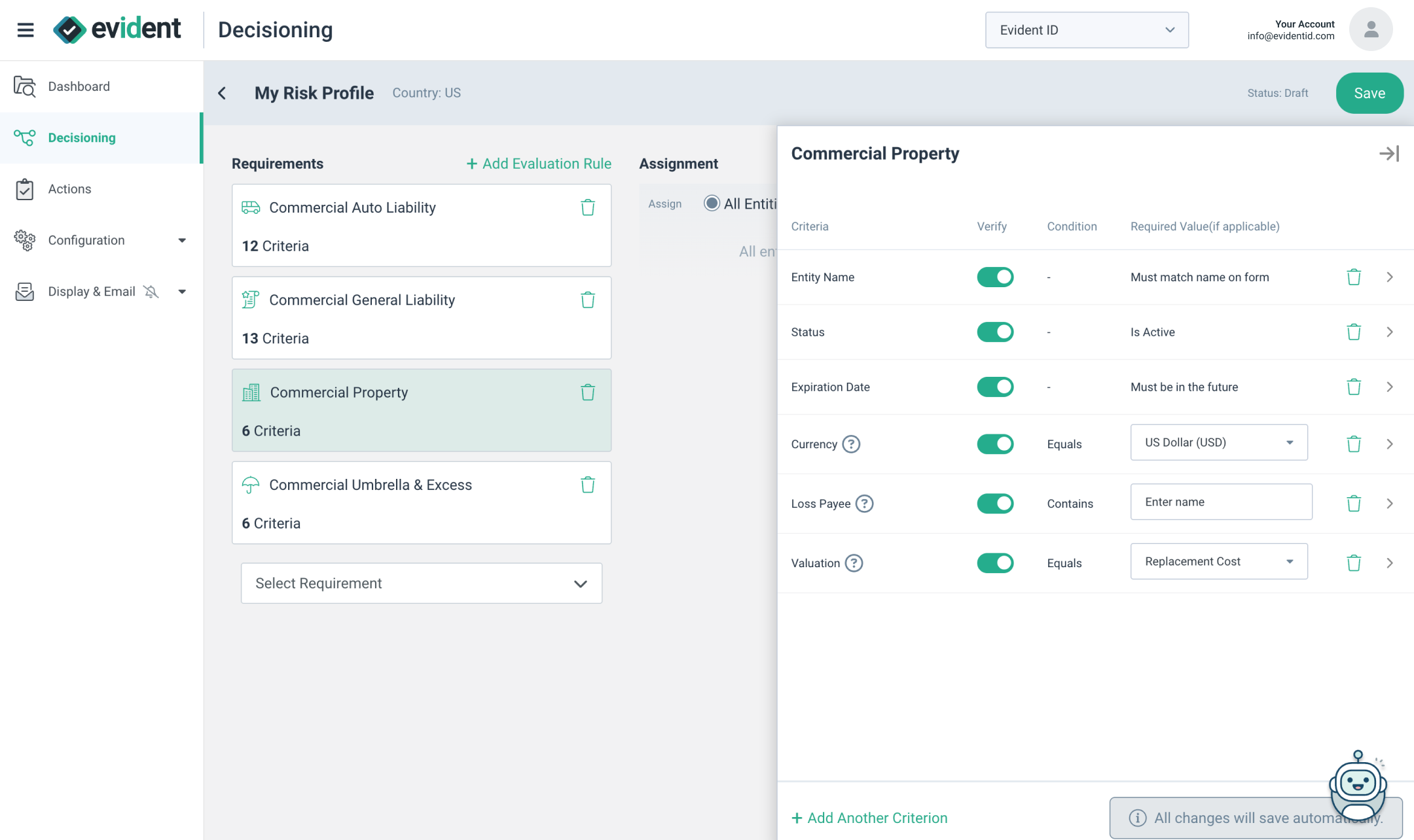 Evident Onboarding Third Party Risk Management Platform Screenshot