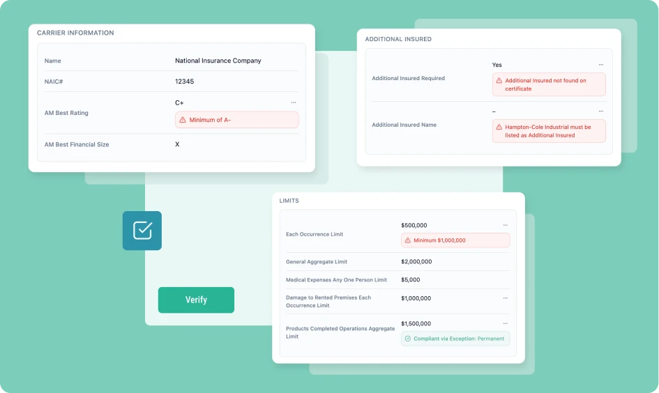 Insurance Verification Detail Interface